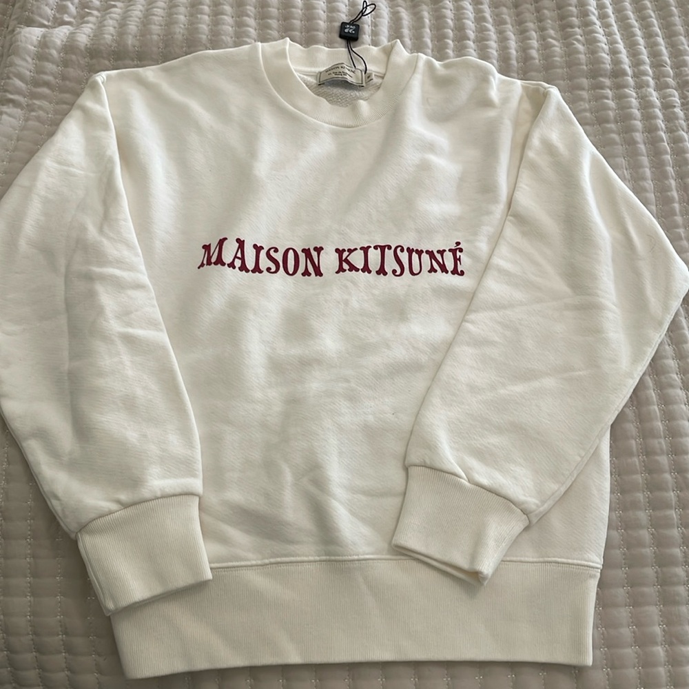 Maison Kitsune sweatshirt. Brand new, never worn, size medium, but runs small.